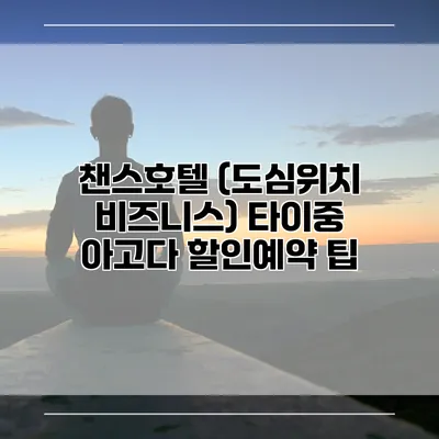 챈스호텔 (도심위치 비즈니스) 타이중 아고다 할인예약 팁