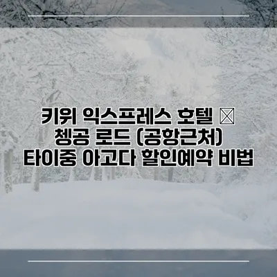 키위 익스프레스 호텔 – 쳉공 로드 (공항근처) 타이중 아고다 할인예약 비법
