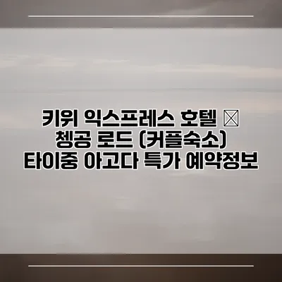 키위 익스프레스 호텔 – 쳉공 로드 (커플숙소) 타이중 아고다 특가 예약정보