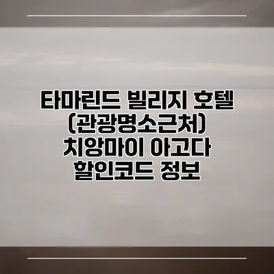 타마린드 빌리지 호텔 (관광명소근처) 치앙마이 아고다 할인코드 정보