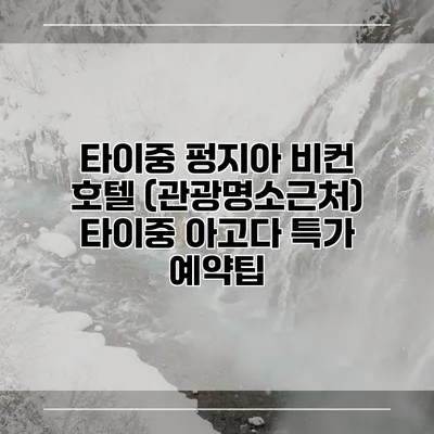 타이중 펑지아 비컨 호텔 (관광명소근처) 타이중 아고다 특가 예약팁