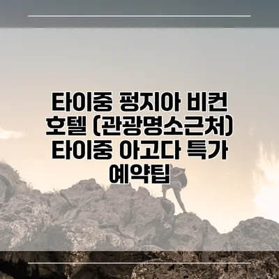 타이중 펑지아 비컨 호텔 (관광명소근처) 타이중 아고다 특가 예약팁