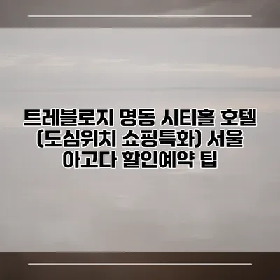 트레블로지 명동 시티홀 호텔 (도심위치 쇼핑특화) 서울 아고다 할인예약 팁