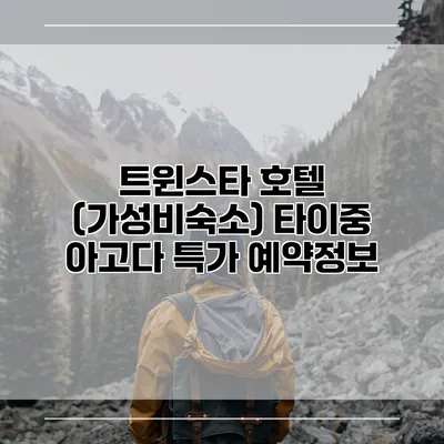 트윈스타 호텔 (가성비숙소) 타이중 아고다 특가 예약정보