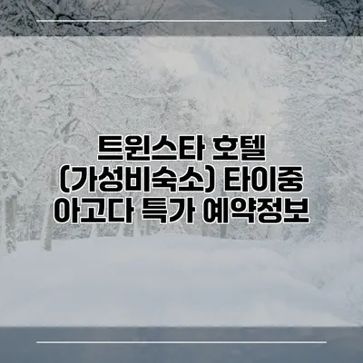 트윈스타 호텔 (가성비숙소) 타이중 아고다 특가 예약정보