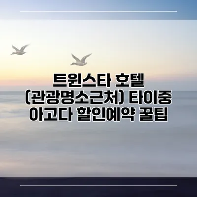 트윈스타 호텔 (관광명소근처) 타이중 아고다 할인예약 꿀팁