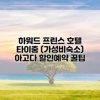 하워드 프린스 호텔 타이중 (가성비숙소) 아고다 할인예약 꿀팁