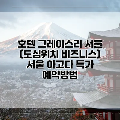 호텔 그레이스리 서울 (도심위치 비즈니스) 서울 아고다 특가 예약방법