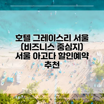 호텔 그레이스리 서울 (비즈니스 중심지) 서울 아고다 할인예약 추천