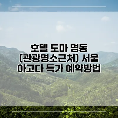 호텔 도마 명동 (관광명소근처) 서울 아고다 특가 예약방법