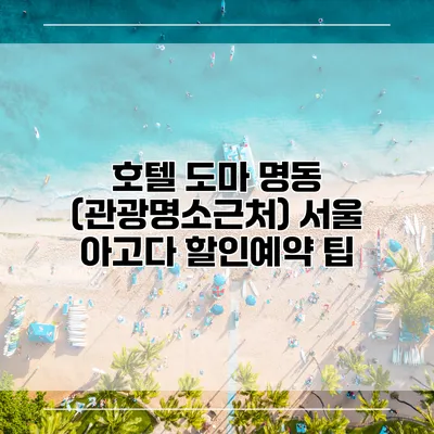 호텔 도마 명동 (관광명소근처) 서울 아고다 할인예약 팁