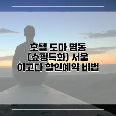 호텔 도마 명동 (쇼핑특화) 서울 아고다 할인예약 비법