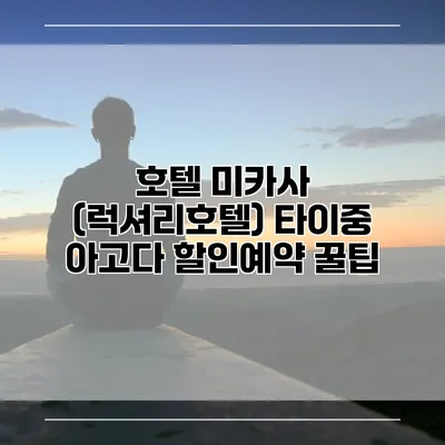 호텔 미카사 (럭셔리호텔) 타이중 아고다 할인예약 꿀팁
