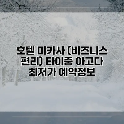 호텔 미카사 (비즈니스 편리) 타이중 아고다 최저가 예약정보