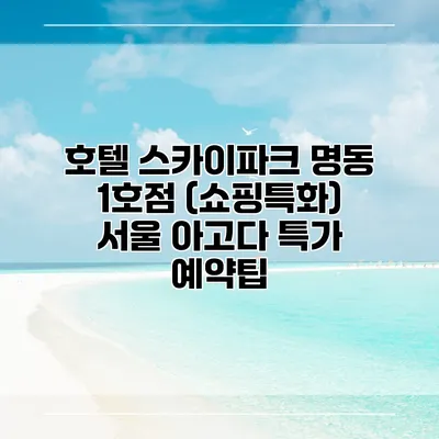 호텔 스카이파크 명동 1호점 (쇼핑특화) 서울 아고다 특가 예약팁