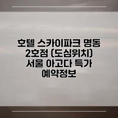 호텔 스카이파크 명동 2호점 (도심위치) 서울 아고다 특가 예약정보