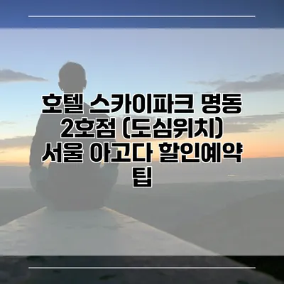 호텔 스카이파크 명동 2호점 (도심위치) 서울 아고다 할인예약 팁
