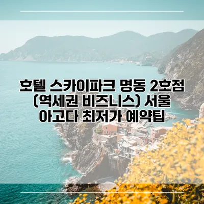 호텔 스카이파크 명동 2호점 (역세권 비즈니스) 서울 아고다 최저가 예약팁
