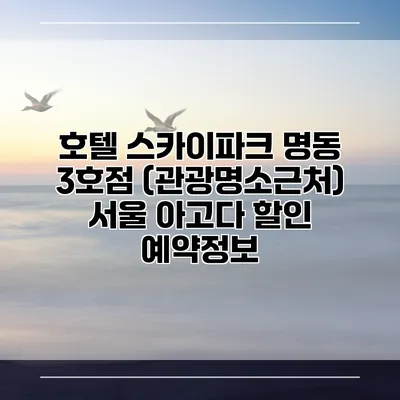 호텔 스카이파크 명동 3호점 (관광명소근처) 서울 아고다 할인 예약정보