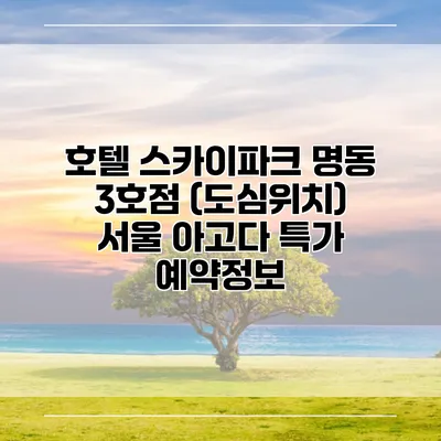 호텔 스카이파크 명동 3호점 (도심위치) 서울 아고다 특가 예약정보
