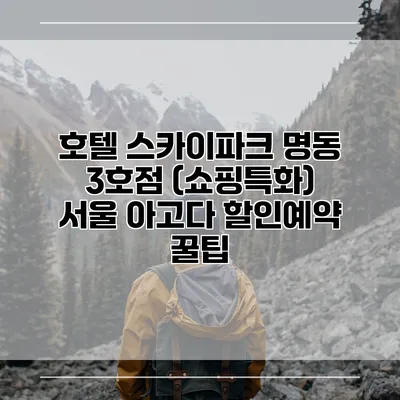 호텔 스카이파크 명동 3호점 (쇼핑특화) 서울 아고다 할인예약 꿀팁