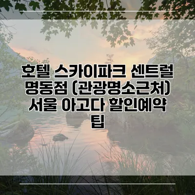 호텔 스카이파크 센트럴 명동점 (관광명소근처) 서울 아고다 할인예약 팁