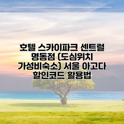 호텔 스카이파크 센트럴 명동점 (도심위치 가성비숙소) 서울 아고다 할인코드 활용법