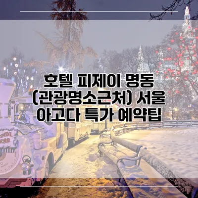 호텔 피제이 명동 (관광명소근처) 서울 아고다 특가 예약팁
