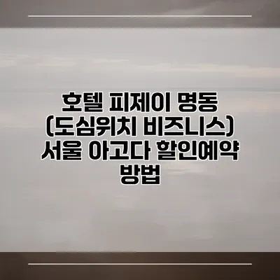 호텔 피제이 명동 (도심위치 비즈니스) 서울 아고다 할인예약 방법